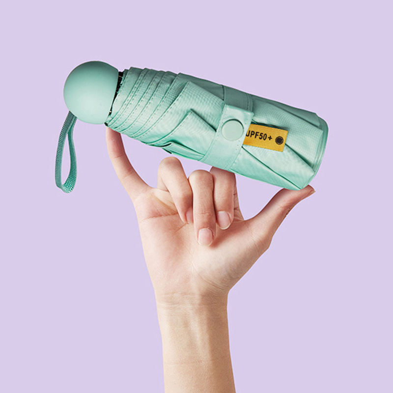 Five off Sun Umbrella Sun Umbrella Hand Fold UV Resistant Black Gel Mini Capsule Umbrella