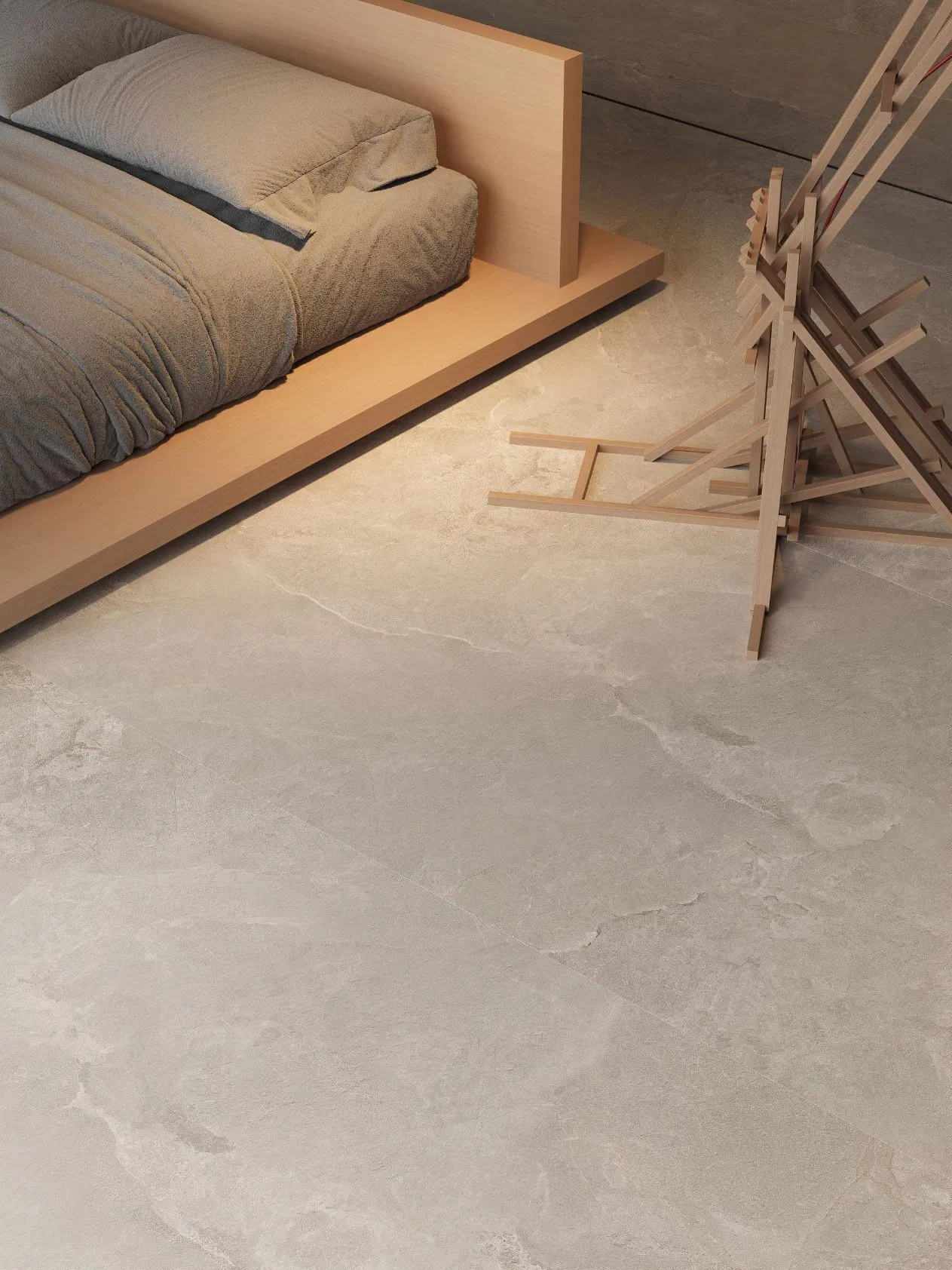 600*1200 mm Grey Color 10 Faces Porcelain Ceramic Matt Wall and Floor Tiles with Anti-Slip