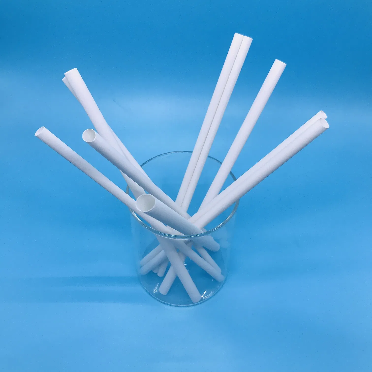 100% Compostable Biodegradable Disposable White Color Drinking Straws Bamboo Fiber Straw