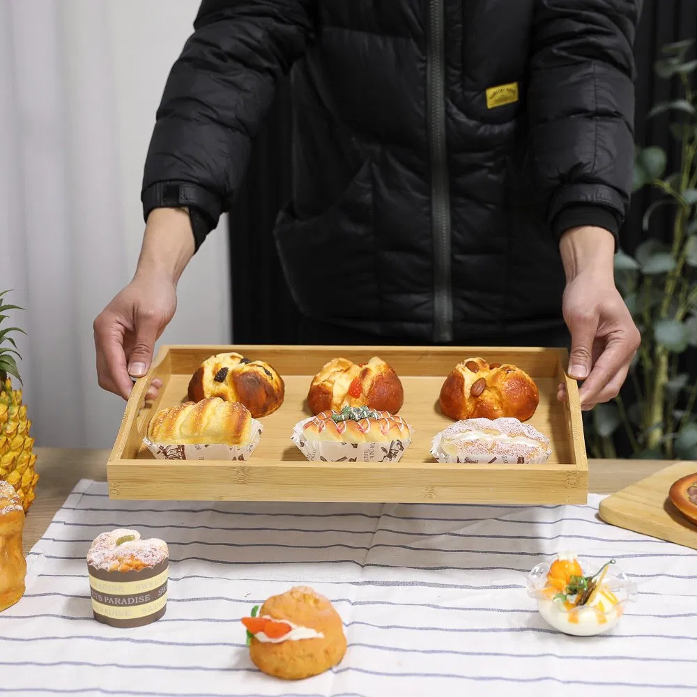 Wooden Service Tray Bamboo Wooden Tray Wooden Decorative Tray Coffee Table Tray Wooden Food Tray a Tray with a Handle Custom Logo