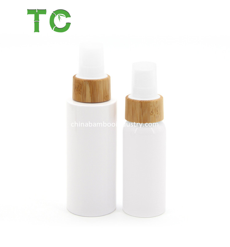 Eco Bamboo Head Lotion Pump Bottle Refillable Press Bottle Atomizer Pump Bottles