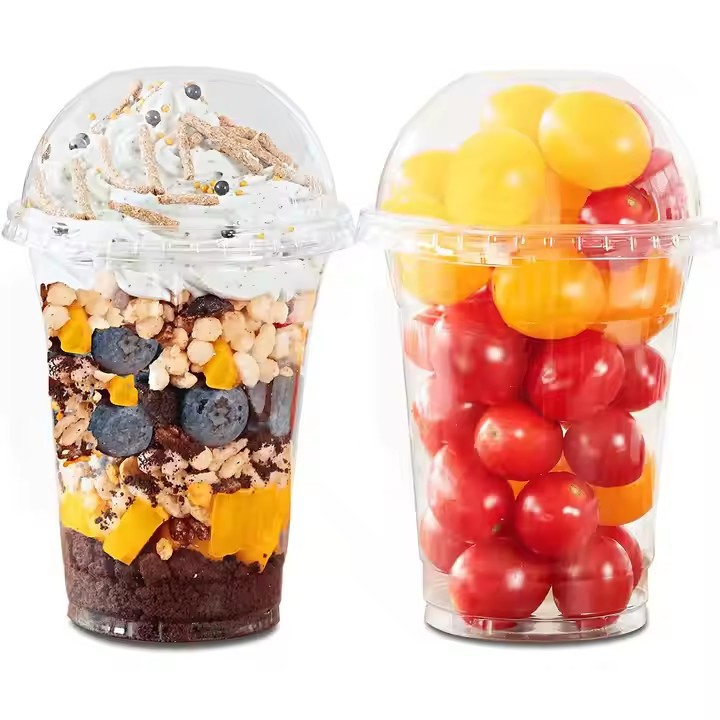 Одноразовые прозрачные пластиковые стаканы 12 oz