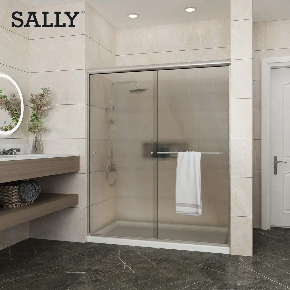 Sleek Modern Black Tempered Glass Shower Enclosure Design