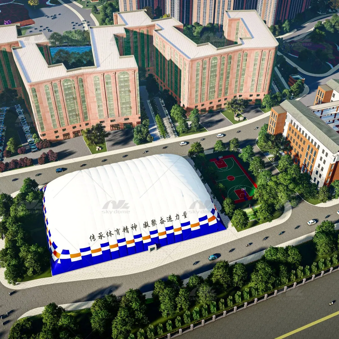 High Strength Membrane Material Air Dome in Campus