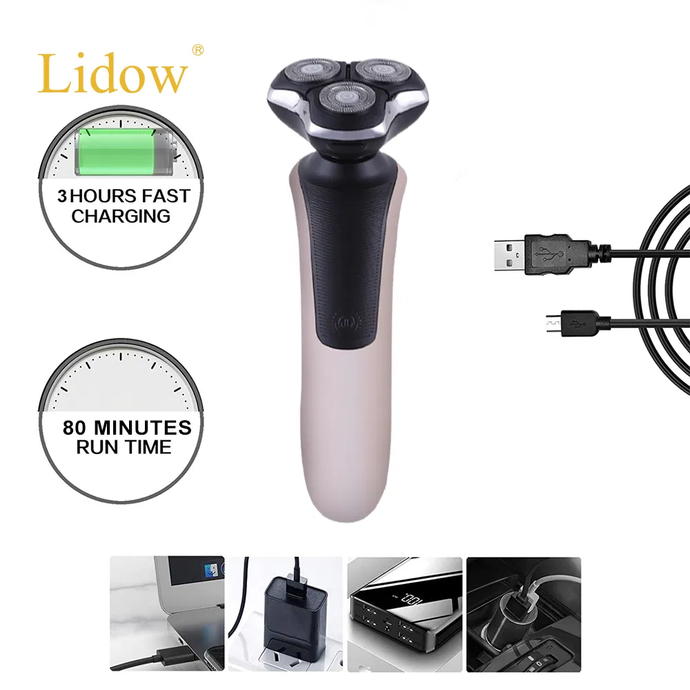 Rotary 3D Floating Rechargeable Waterproof Wet&Dry Electric Shaver for Men