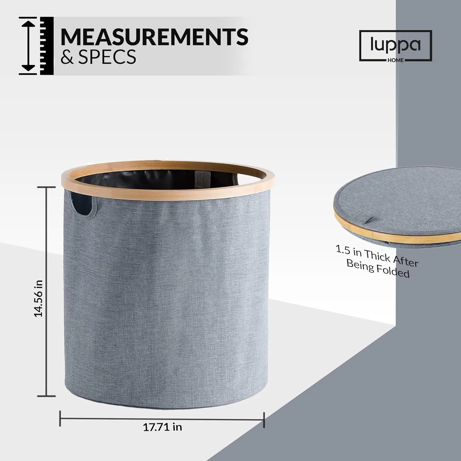Bamboo Household Minimalist Living Room Bedroom Laundry Room Circular Clothing Storage Basket