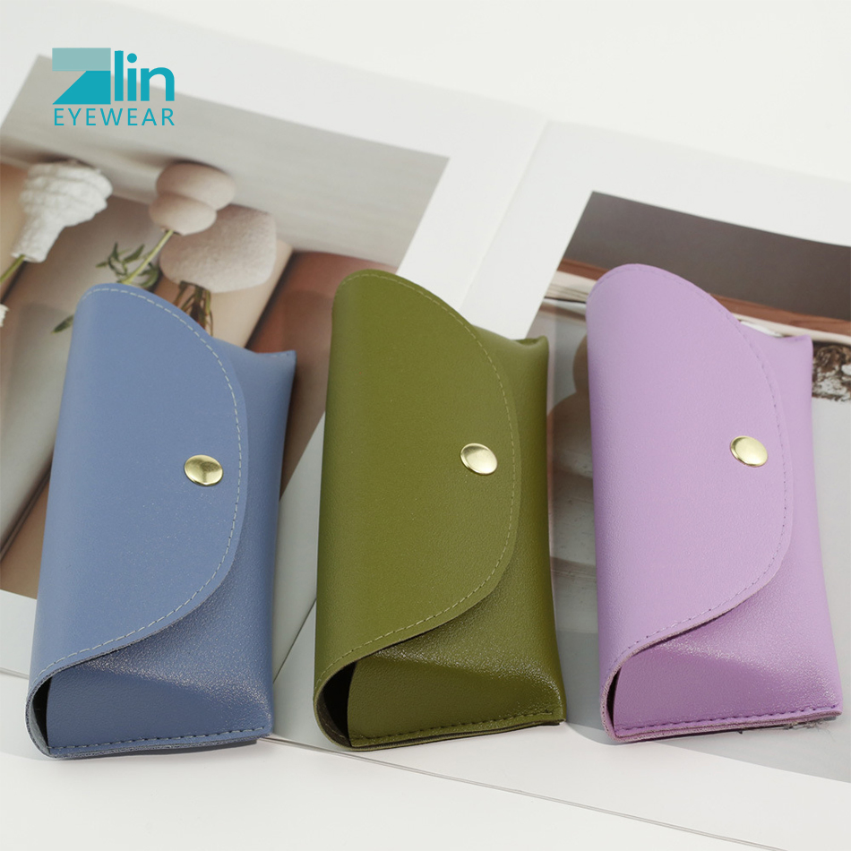 Zlin Eyewear PU Leather Optical Glasses Case Soft Sunglass Packing Colorful Sun Glass Case