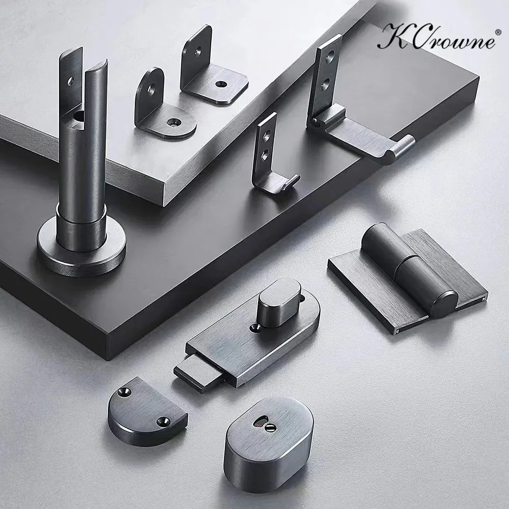Black Gray Gold 304 Stainless Steel Commercial Toilet Cubicle Fittings Toilet Cubicle Partition Accessory