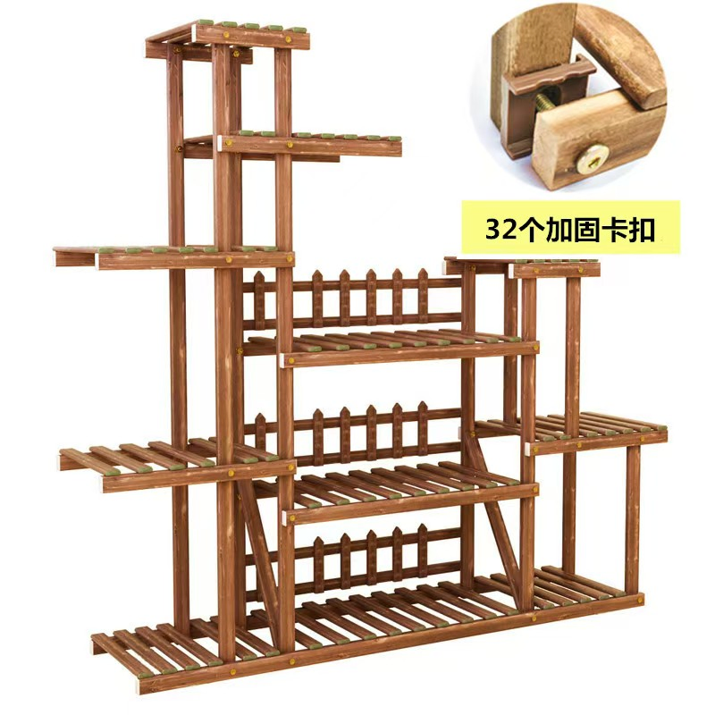 Bulk Custom Tropical Style Outdoor Folding Wooden Flower Stand Shelf