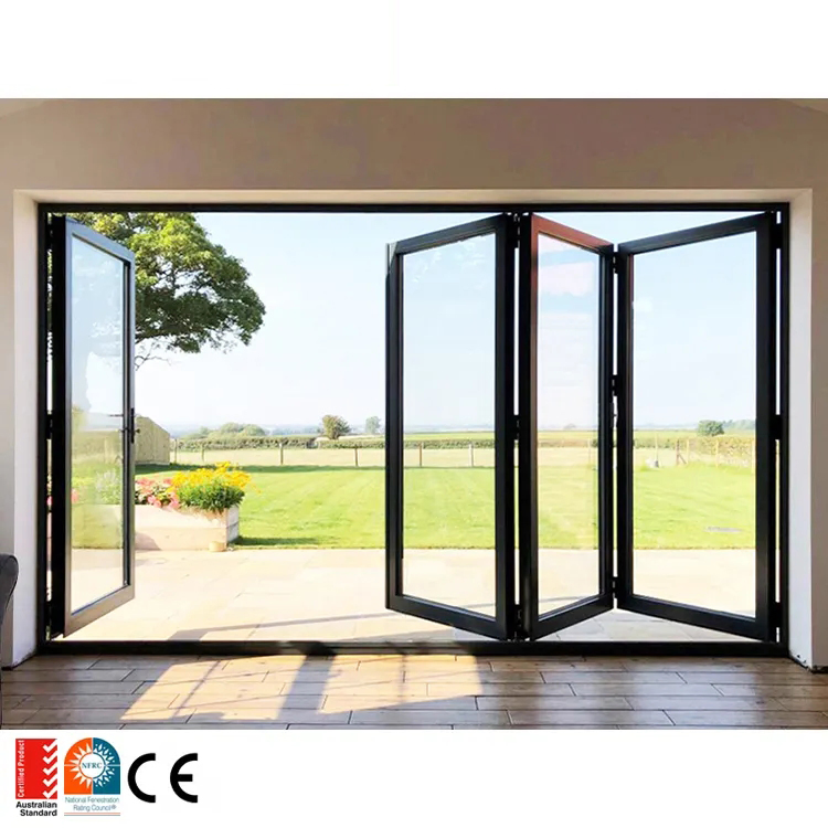 Алюминиевые складные двери Modern Safety с двойным стеклом