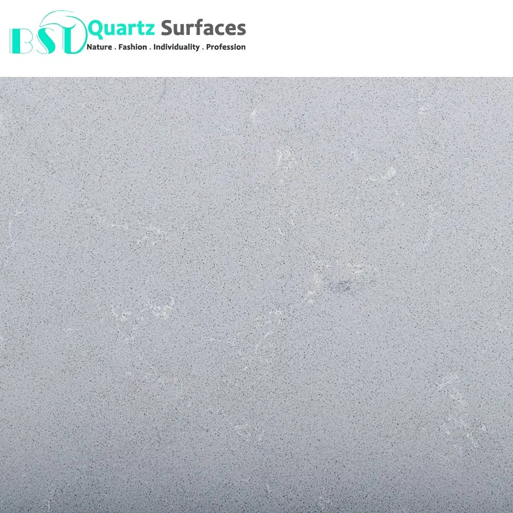 China Grey Artificial Quartz Stone Slabs with White Vein