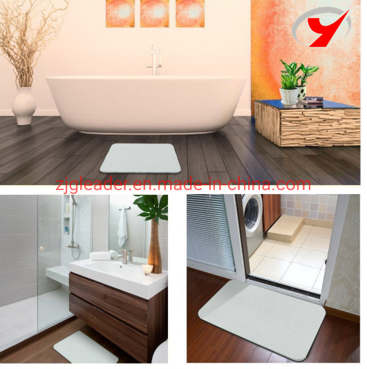 Zjgleader 39cm*60cm Pure Color Diatomite Mat Bath Mat
