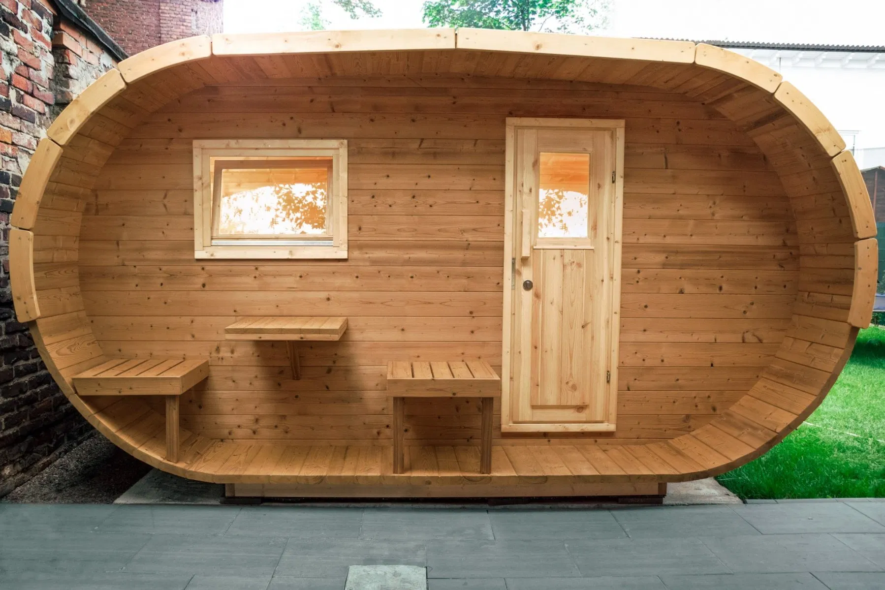 Сборная сухая сауна для двоих из массива дерева