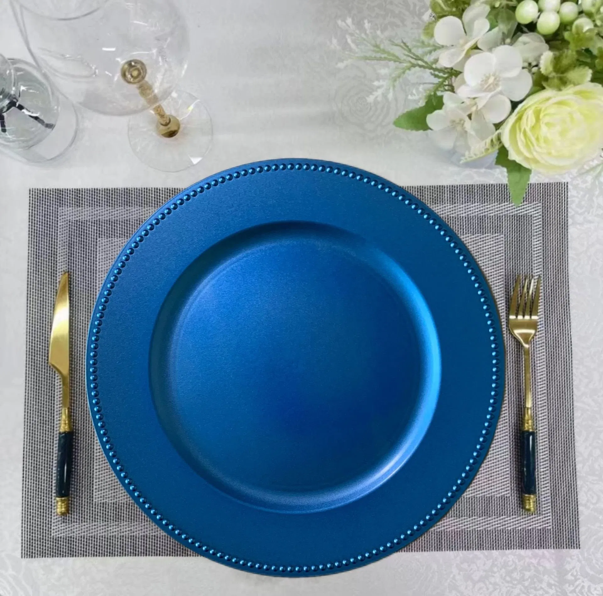 Hot Sale Green Charger Plates Dining for Wedding Party Modern Dinner Plates Pink Dinner Plate Decals