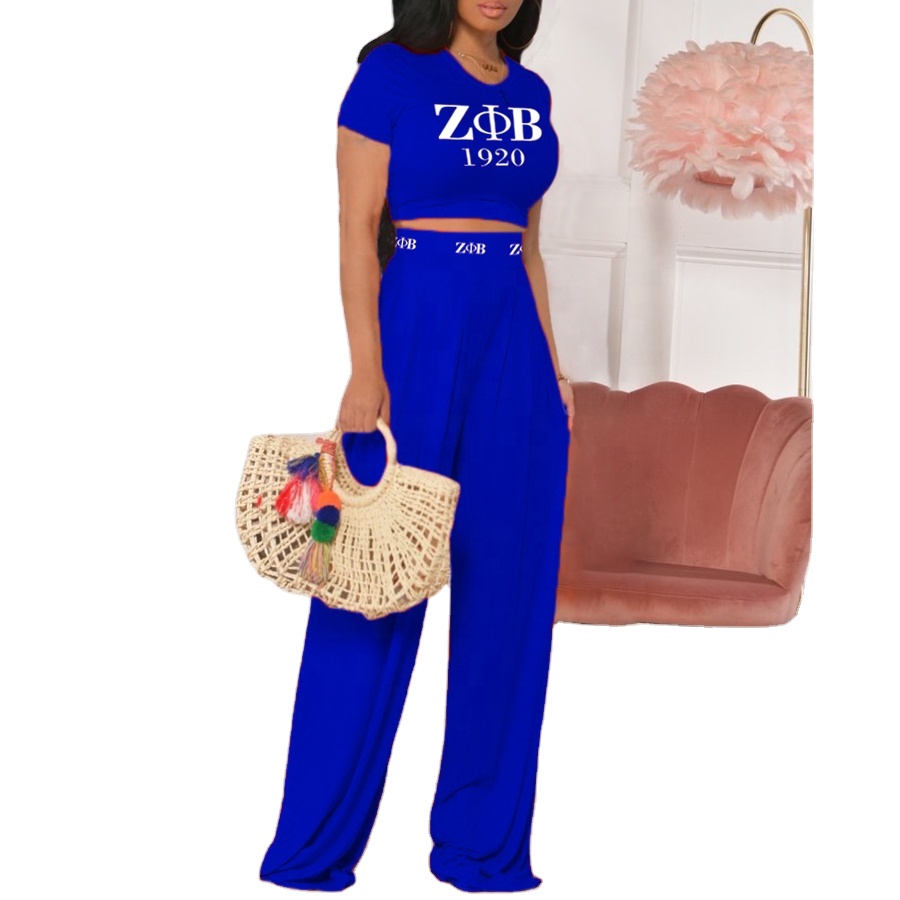 Костюм женский повседневный футболка с принтом и брюки расклешенные