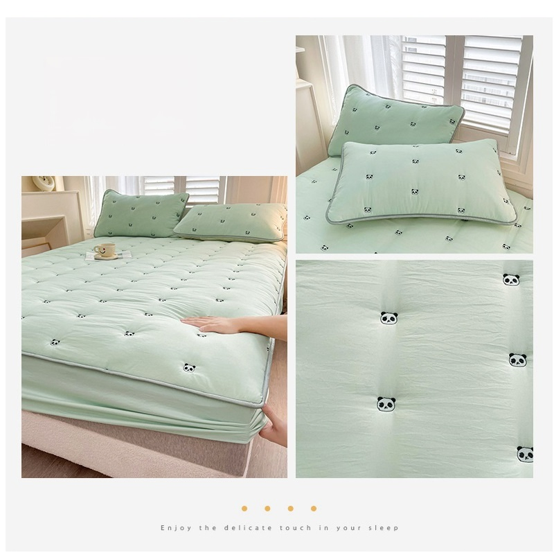 Luxury Embroidery Soft Microfiber No Shrinkable Mattress Cover Bed Sheet Fitted Sheet