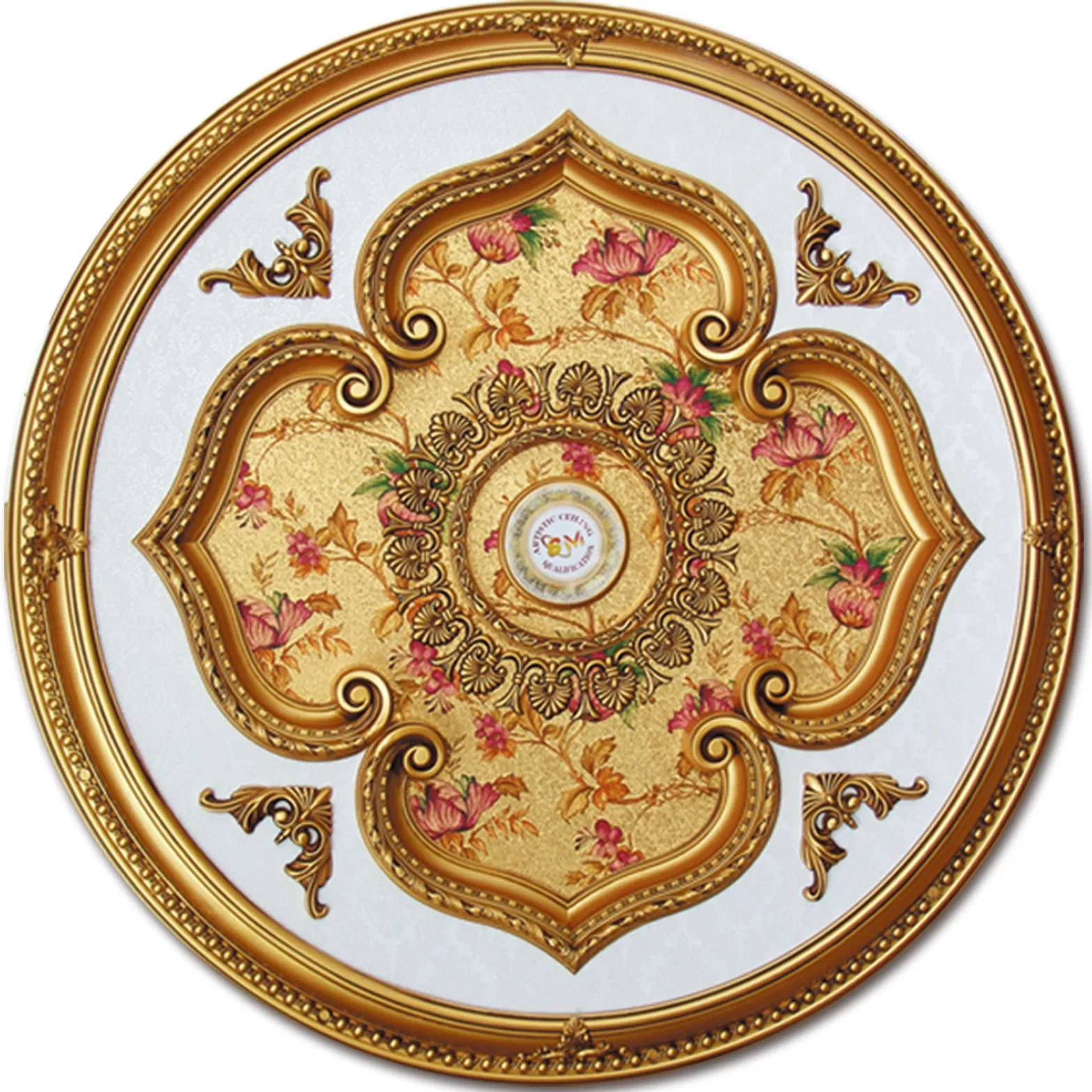 Banruo Artistic White and Floral PS Polystyrene Ceiling Medallions