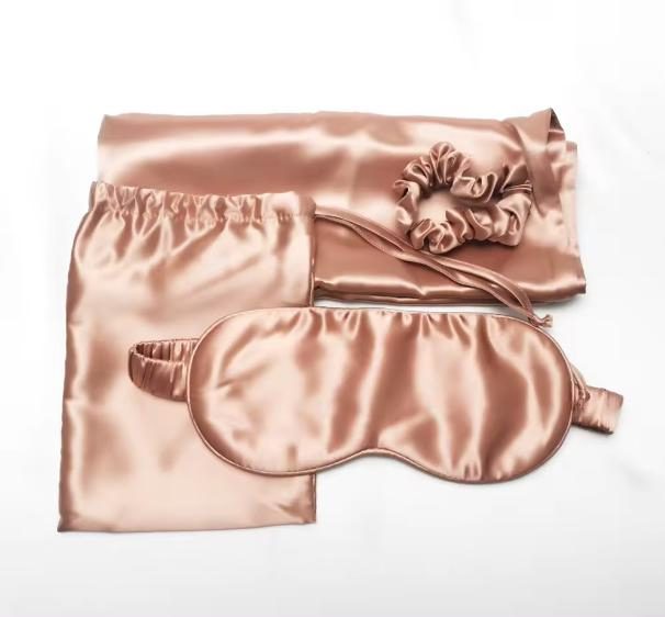 Custom Logo Satin Mulberry Silk Eye Mask with Drawstring Bags Silk Eye Cover for Sleeping
