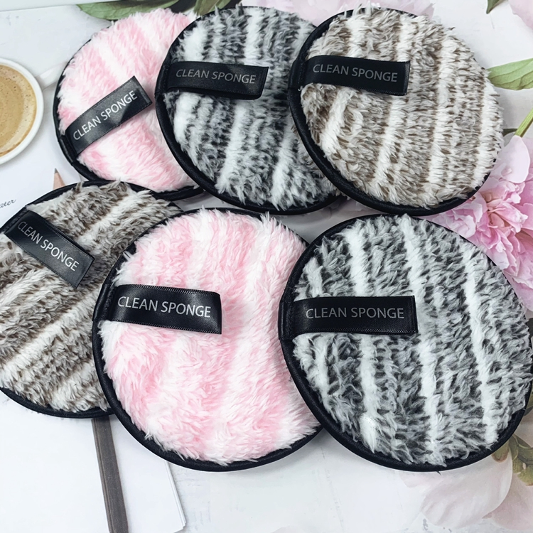 Custom Eye and Lip Makeup Towel Remover Pad Organic Two-Tone Stripes Cotton Resuable Makeup Removal Pads