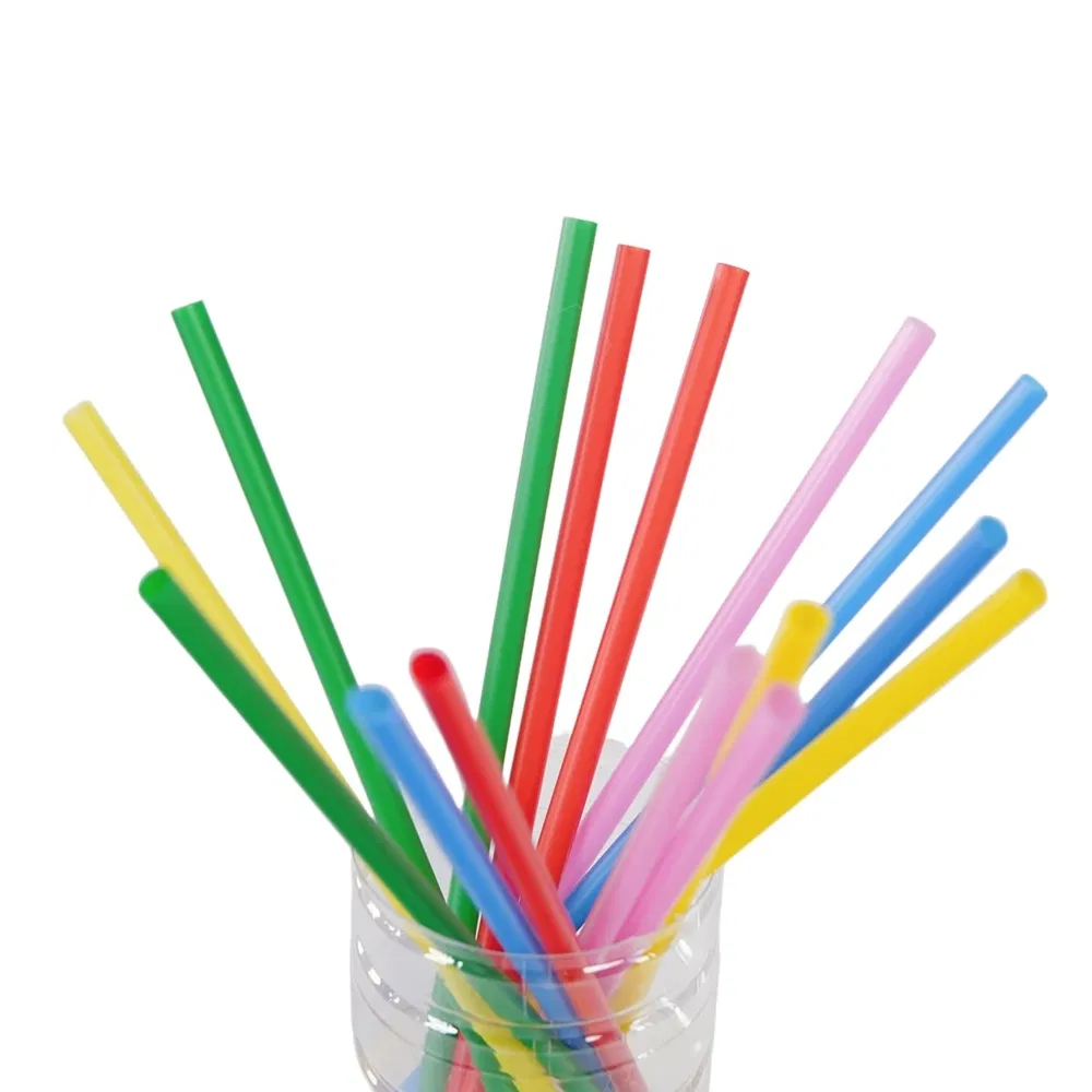 High Temperature Resistance OEM Custom Colored Clear Plastic Straight Drinking Straw