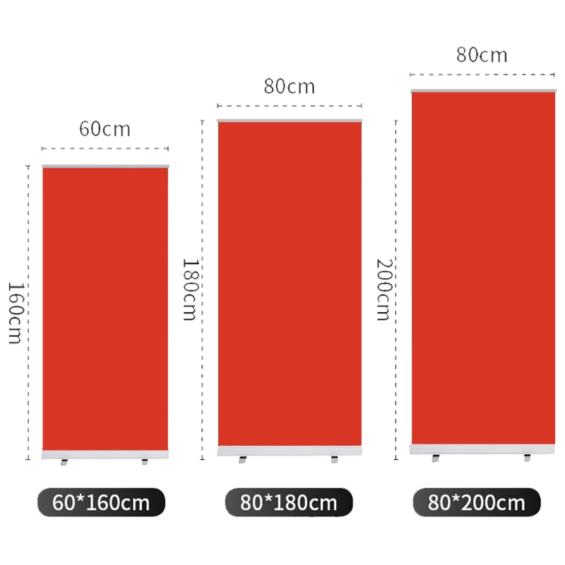 Custom Retractable Roll-up Banner Display Stand with Polyester Material and Digital Printing