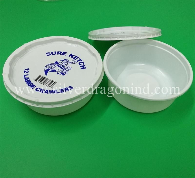 Custom White Disposable Plastic PP Bowl, Salad Bowl, Sauce Bowl with Lid