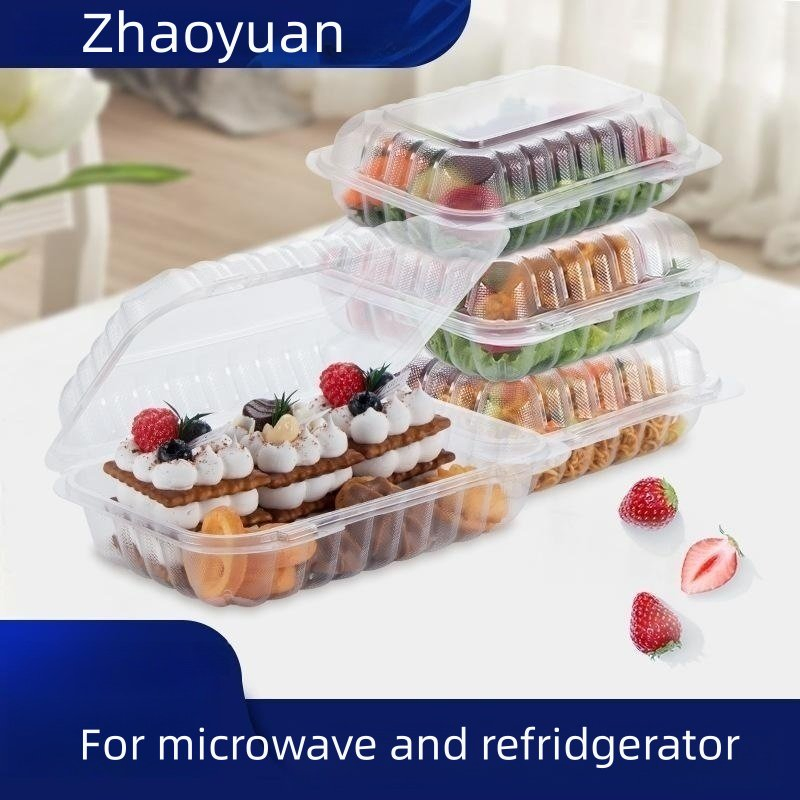 Clear Hambur Box Packaging Salad Cake Cookies Disposable Plastic Tamper Evident PP Food Bakery Container