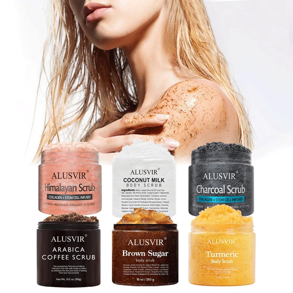 Exfoliating Whitening Body Scrub with Organic Turmeric Dead Sea Salt Coconut