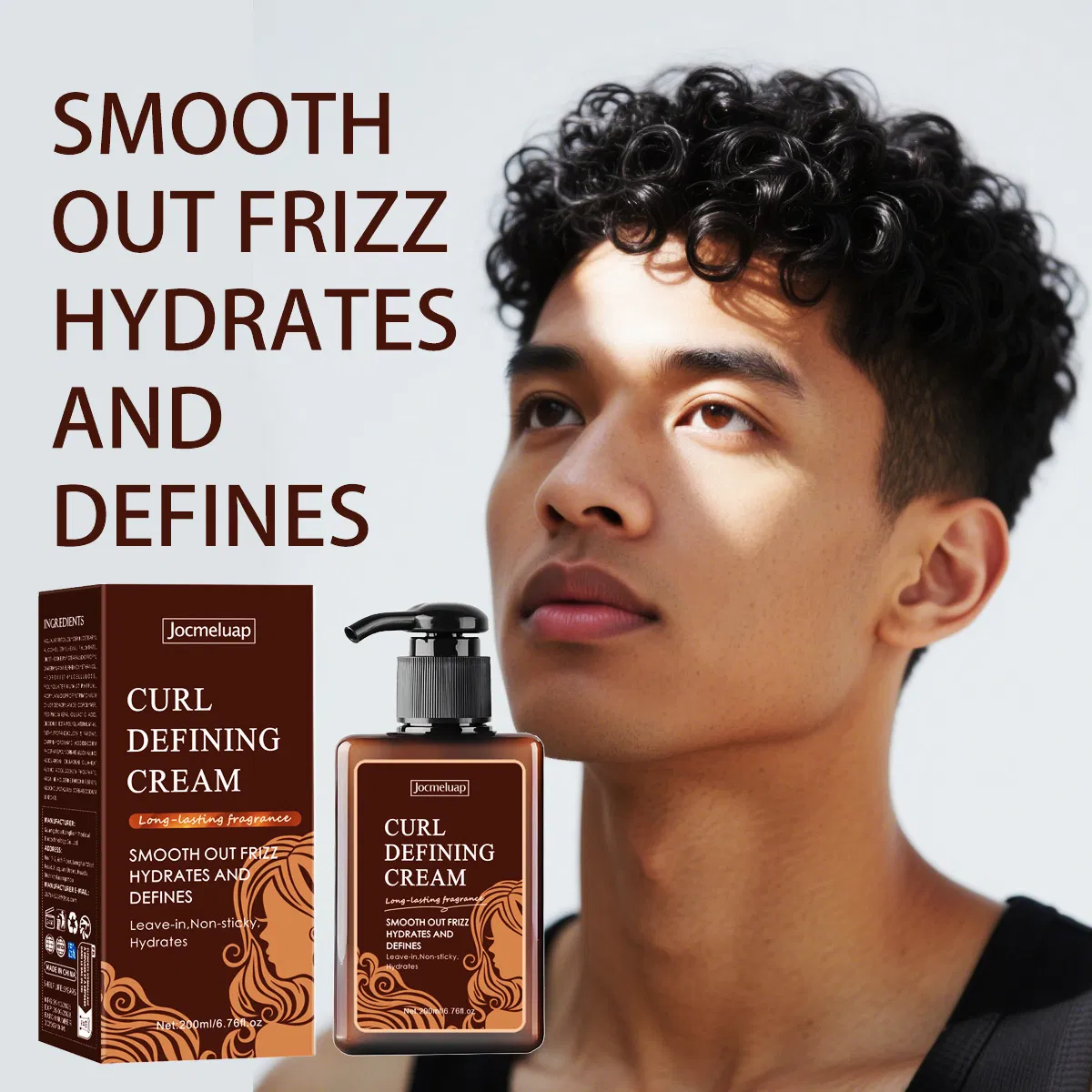 Natural Private Label Cosmetics Product Hair Curling Moisture Cream Defining Curly Hair Cream
