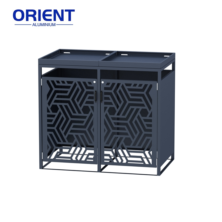 Powder Coated Outdoor Trash Can Storage Garage Bin Cover