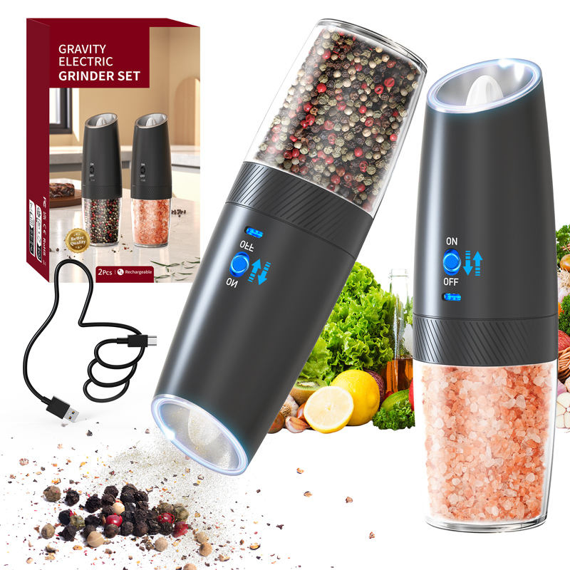 Electric Gravity Salt and Pepper Grinder Convenient Pepper Mills