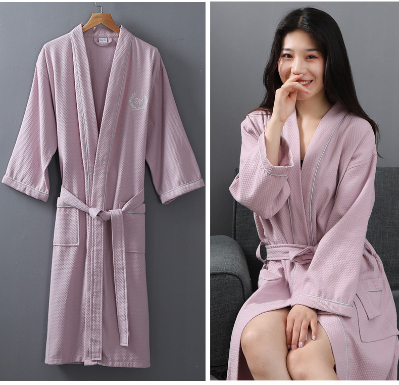 High-Count Cotton Hotel SPA Bathrobe - Moisture-Wicking & Quick-Drying Sauna Robe