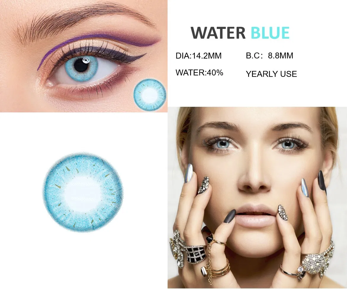Eye Contacts with Color Hot Sale Color Contact Lenses Beauty Pupilentes 1 Pair Yearly Ues /Can OEM Customized Package