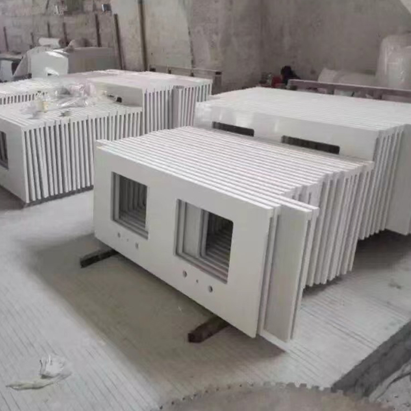 Pure White Engineered Quartz Artificial Stone Kitchen/Bathroom/Table/Island/Vanity/Counter Top