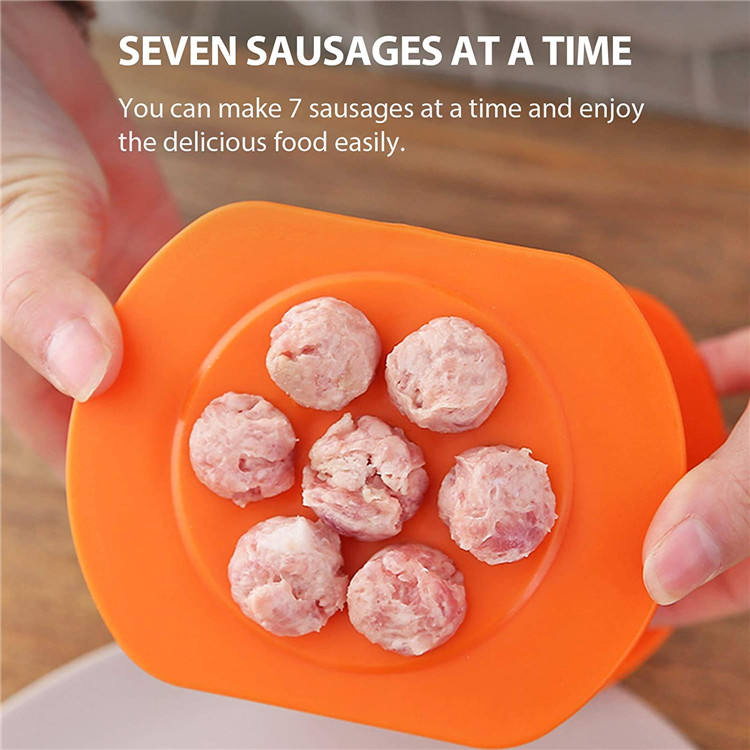 Barbecue Grilling Meat Strip Squeeze Hot Dog Cevapcici Maker Stuffed Sausages Mold