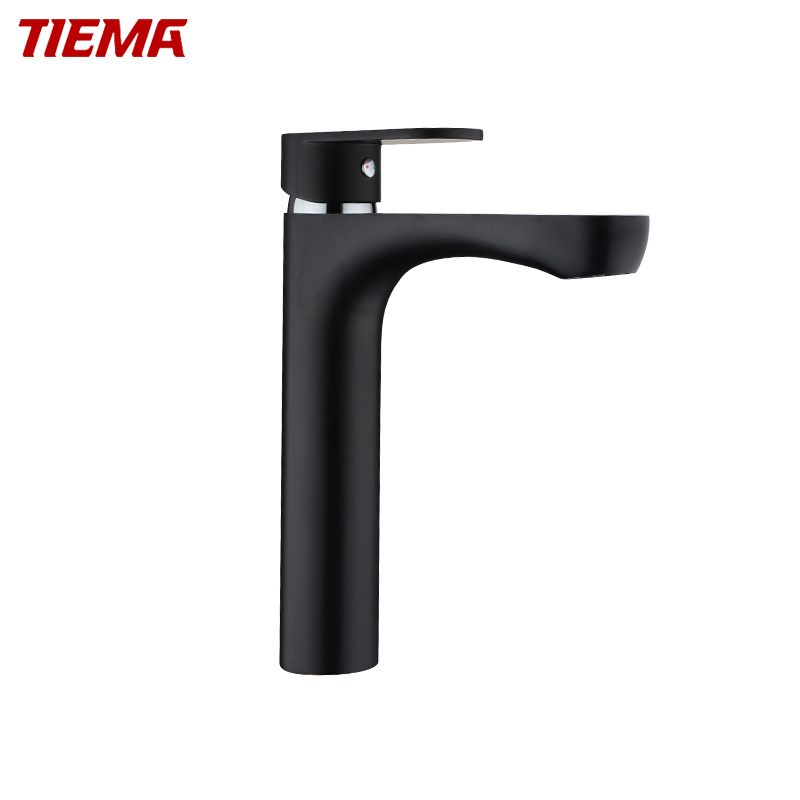 Смеситель для раковины Tiema Black Brass Waterfall