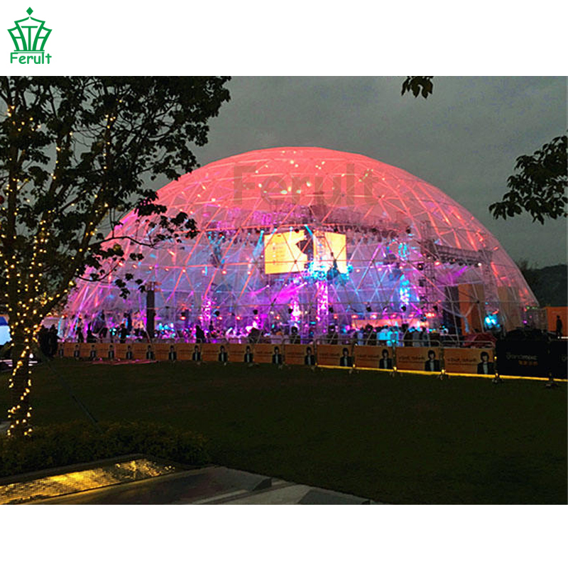 30m Big Steel Half Sphere Round Party Event Transparent Planetarium Geodesic Steel Dome House Tent