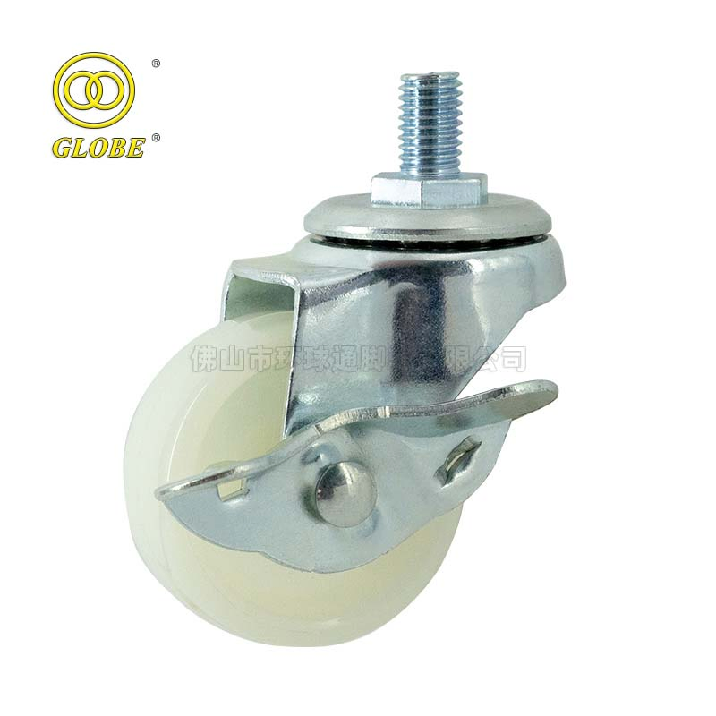 Light Duty Small Capacity 65mm Light Duty Threaded Stem PP Caster Wheel