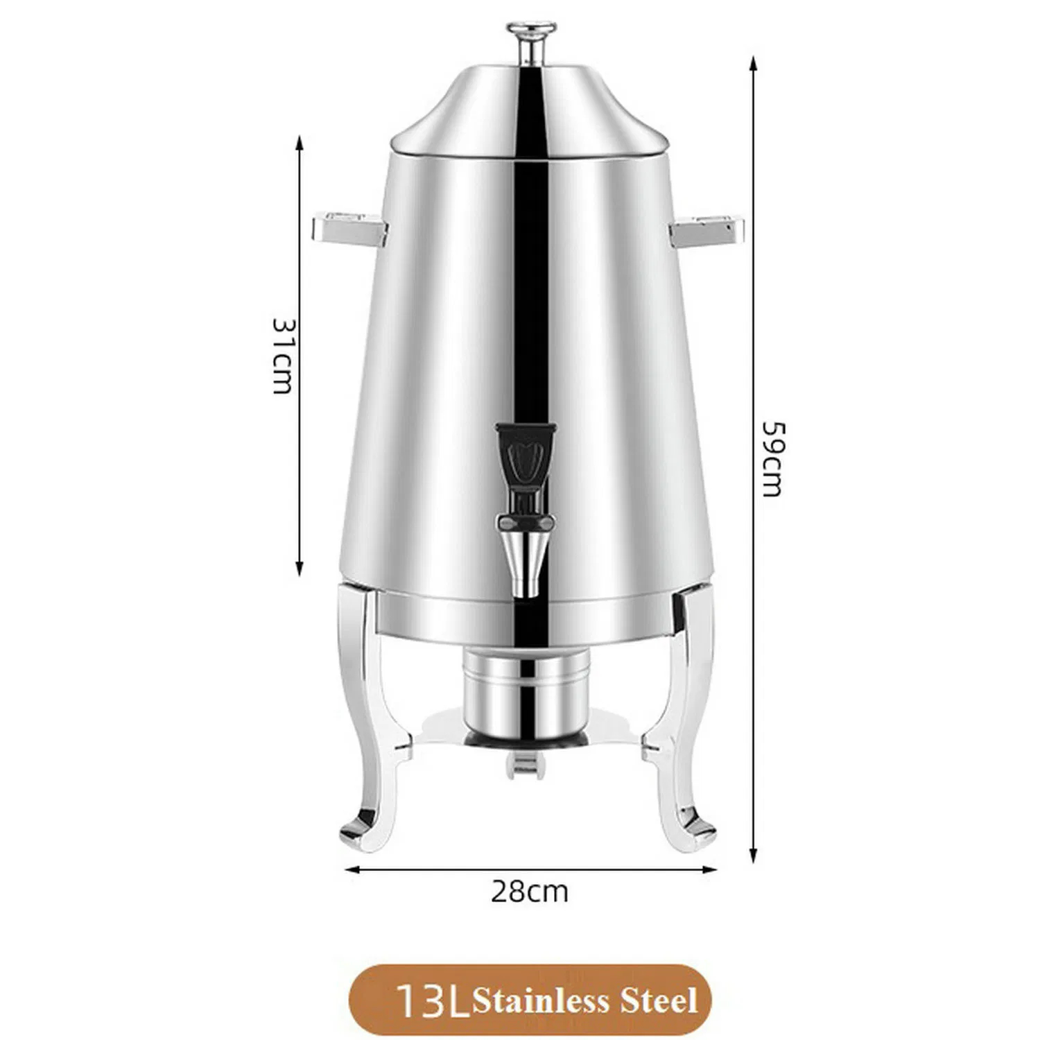 Stainless Steel Body Silver Color Stainless Steel Milk Juice Dispenser 13L Coffee Dispenser