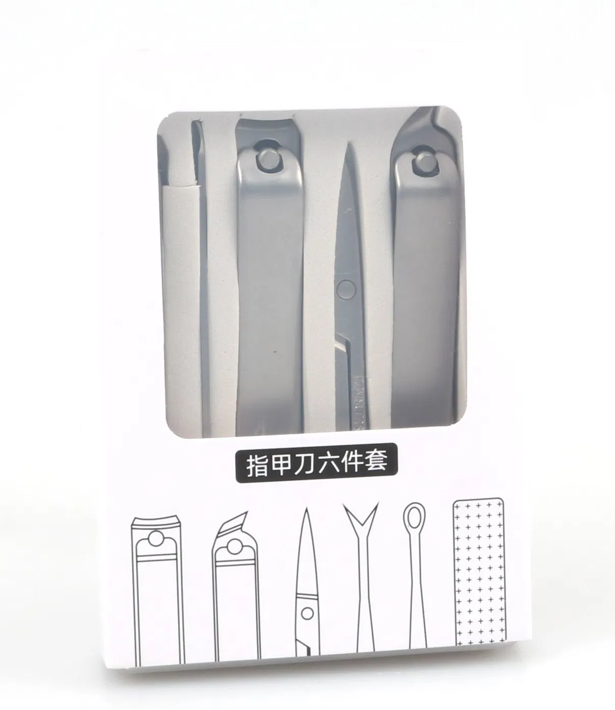 6PCS portable Manicure Set with Nail Clippers and Eyebrow Trimming Scissors (SE-MS002)