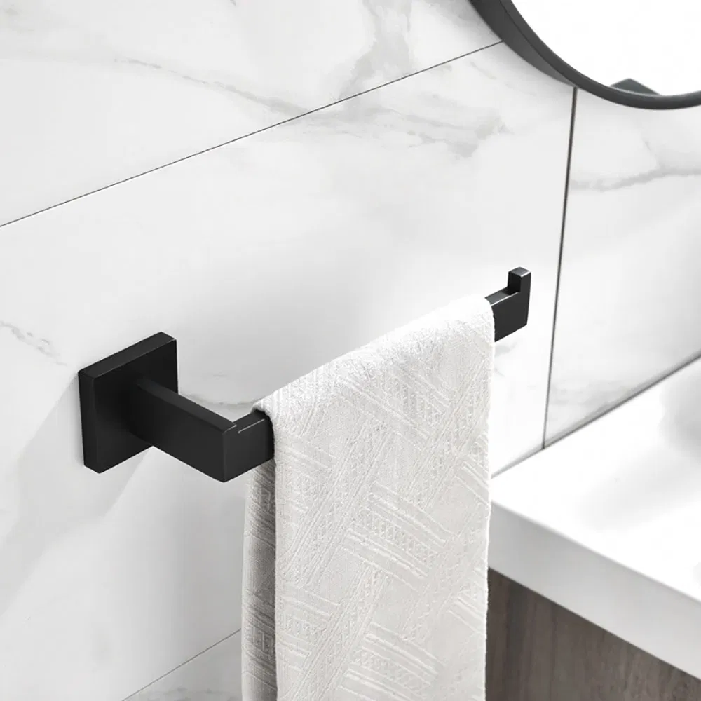 Полотенцедержатель квадратный одноярусный черный 304 нержавеющая сталь