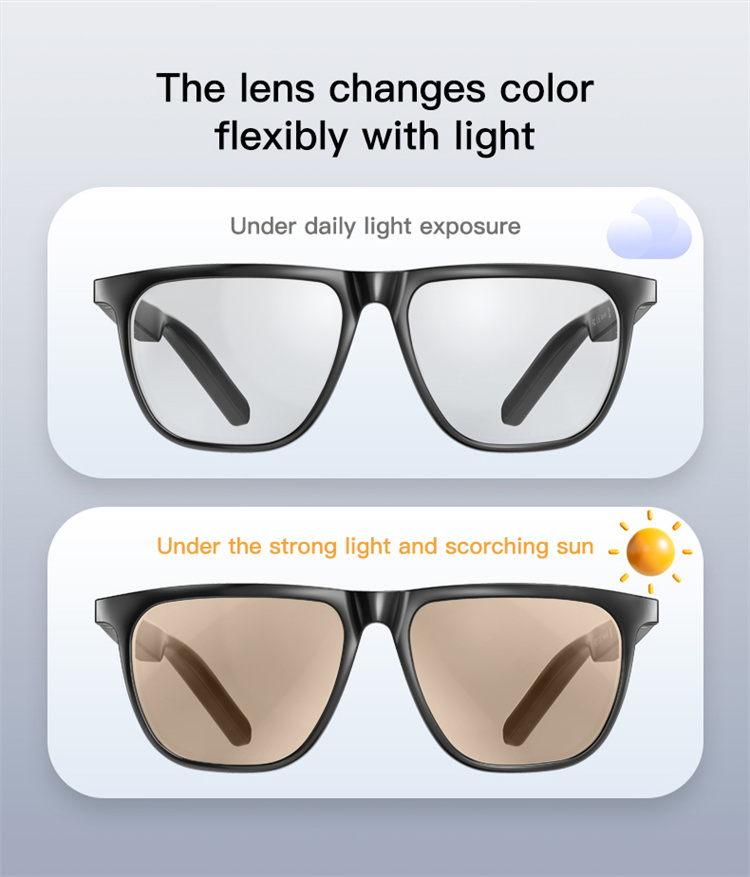2025 Newly Listed GS300 Bluetooth Color Change Lens Sunglass Smart Ai Glasses
