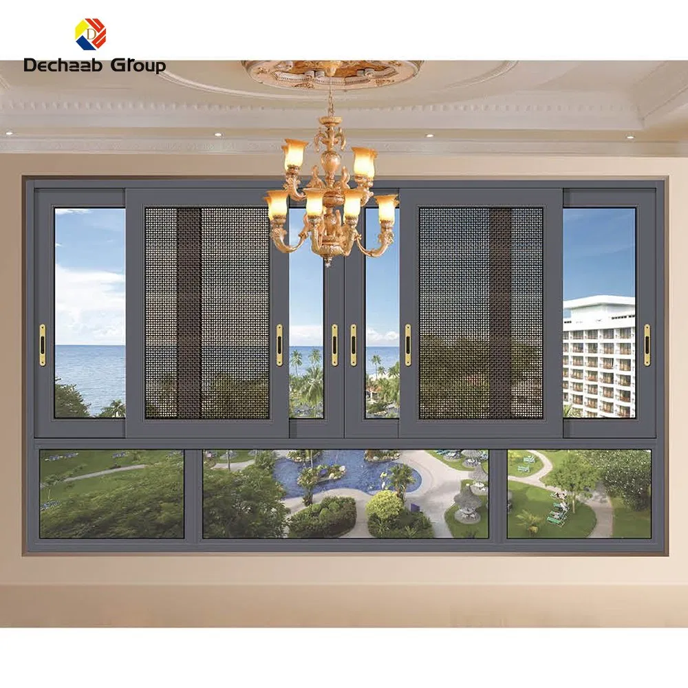 Factory Customized Mosquito Net /Grill/Mesh Casement Window High Double Tempered Glass Aluminum House Sliding Window