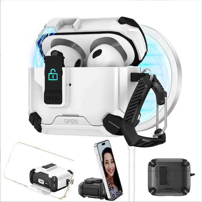 New Air/Pods 4 Protective Case- Earphone Case Air/Pods PRO2 Bracket Protective Case Elastic Cover Magnetic Absorbing Case