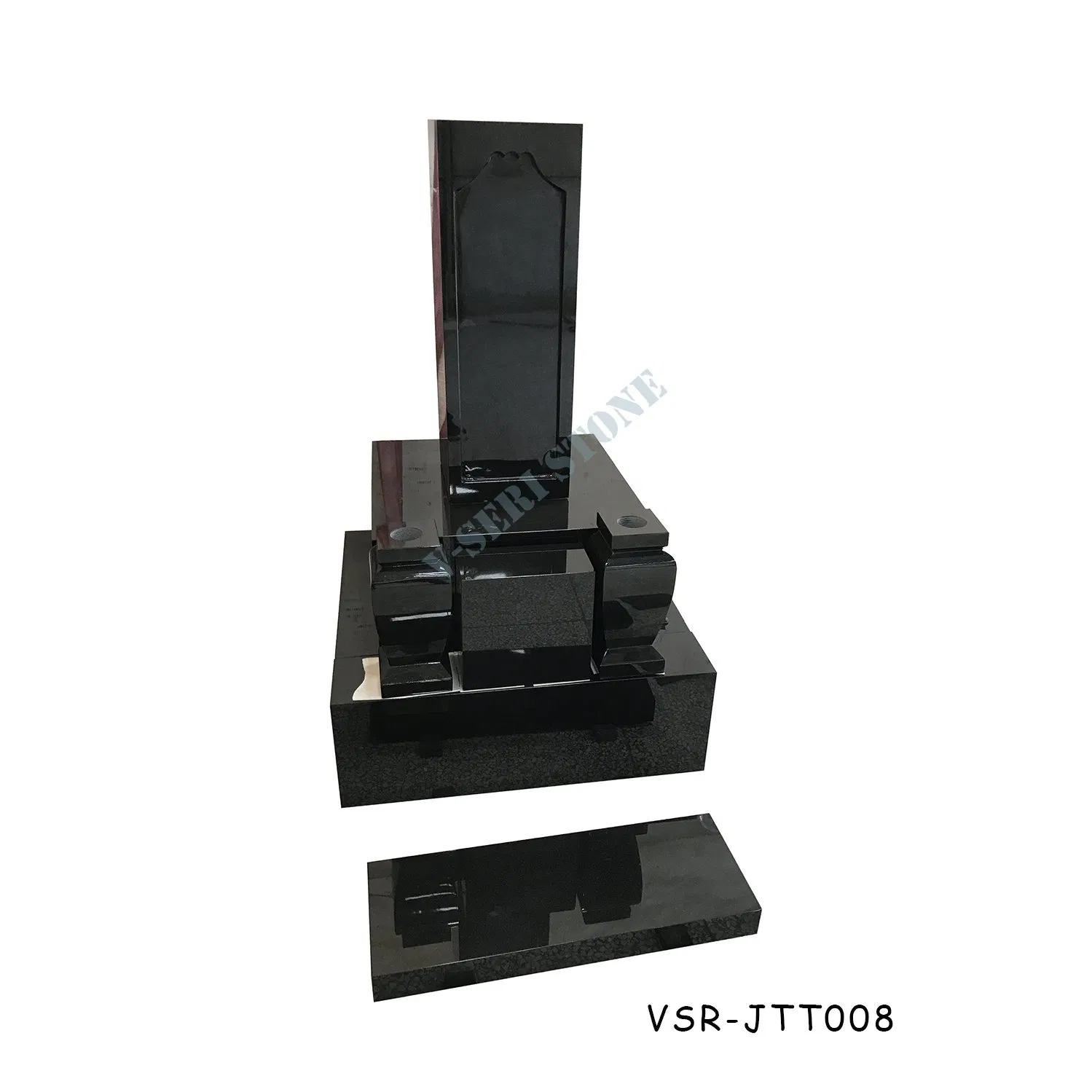 Traditional Customized Black Granite Headstone Monuments Memorial Granite Tombstone