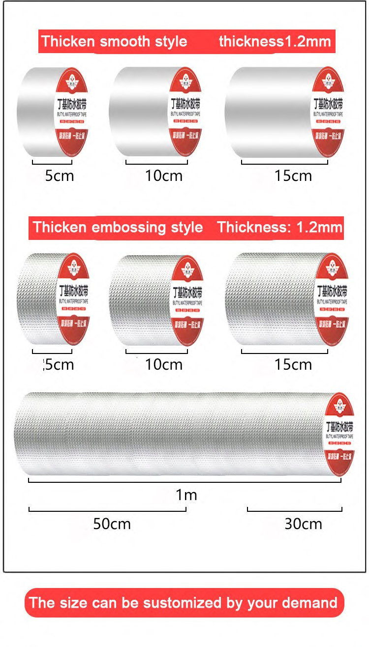 House Leakage Aluminum Foil Self Adhesive Waterproof Joint Flex Rubber Crack Sealing Butyl Tape