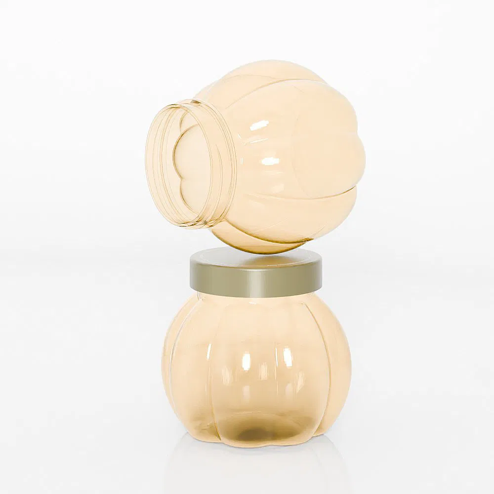 60ml Pet Halloween Candy Jar, Unique Pumpkin Shape, Transparent