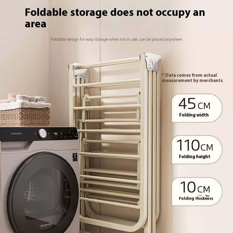 Portable Folding Metal Floor-Standing Drying Rack for Bedroom Balcony Indoor Mobile Hanger for Quilt Dinnerware Household Mobile