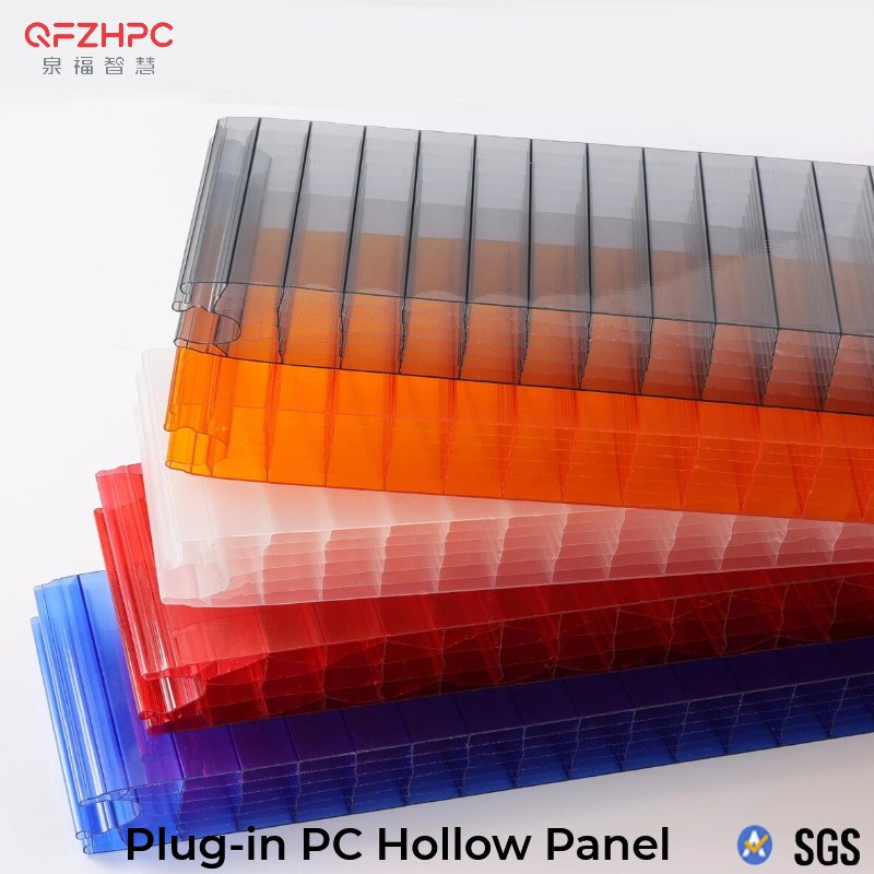 Colorful Good Light Diffusion Plug Pattern Polycarbonate Hollow Sheet for Building Material