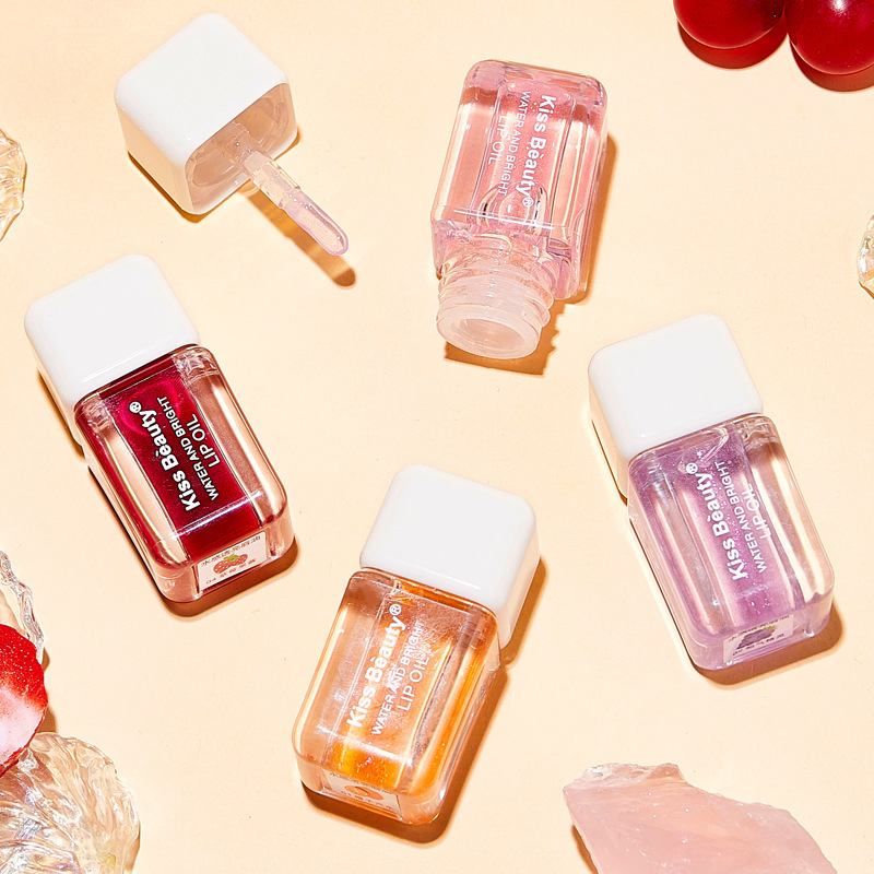 Wholesale Cosmetics Kiss Beauty 4 Colors Glossy Cream Nude Liquid Lipgloss Custom Lip Gloss